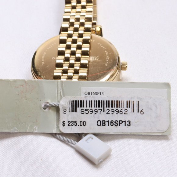 Olivia Burton Gold Tone Stainles Steel Demi Lapis Lazuli Floral Dial Watch $235 - Picture 6 of 6